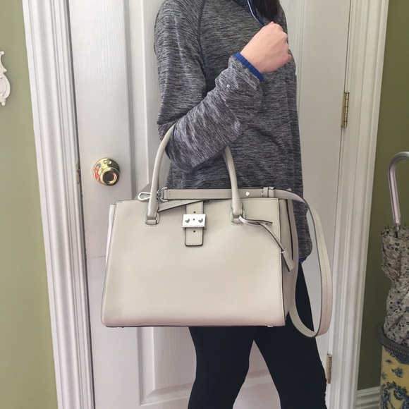 NWT Michael Kors Bond Cement Colored Large Satchel - Picture 8 of 8